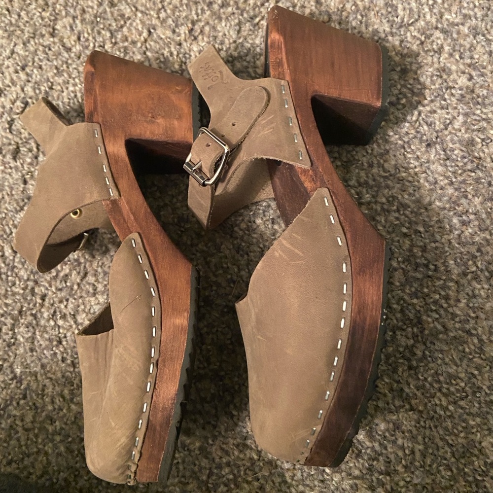 Lotta from Stockholm Clogs wooden leather european size 40